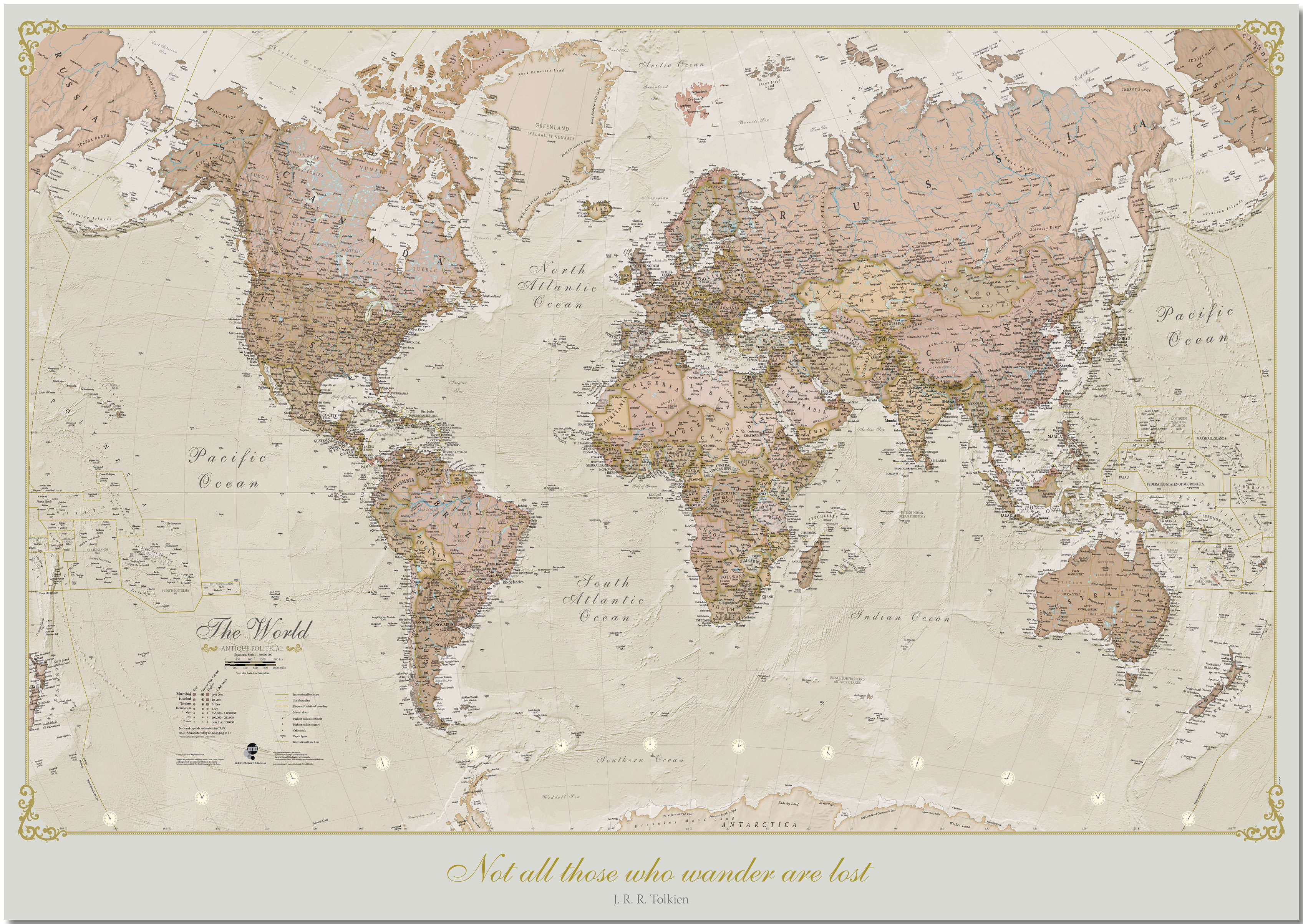 PS01164_M_PNBRD - Personalised Antique World Map