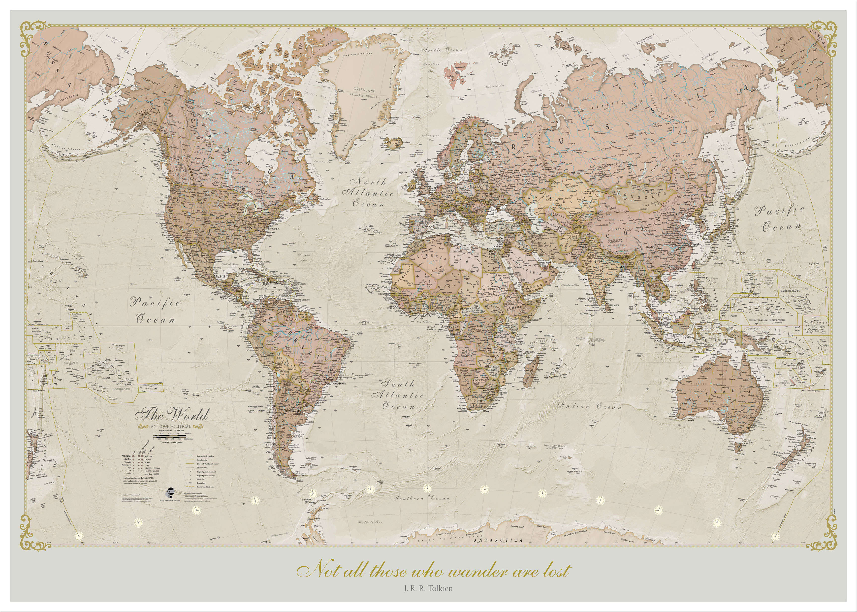 PS01164_L_LBWWH - Personalised Antique World Map