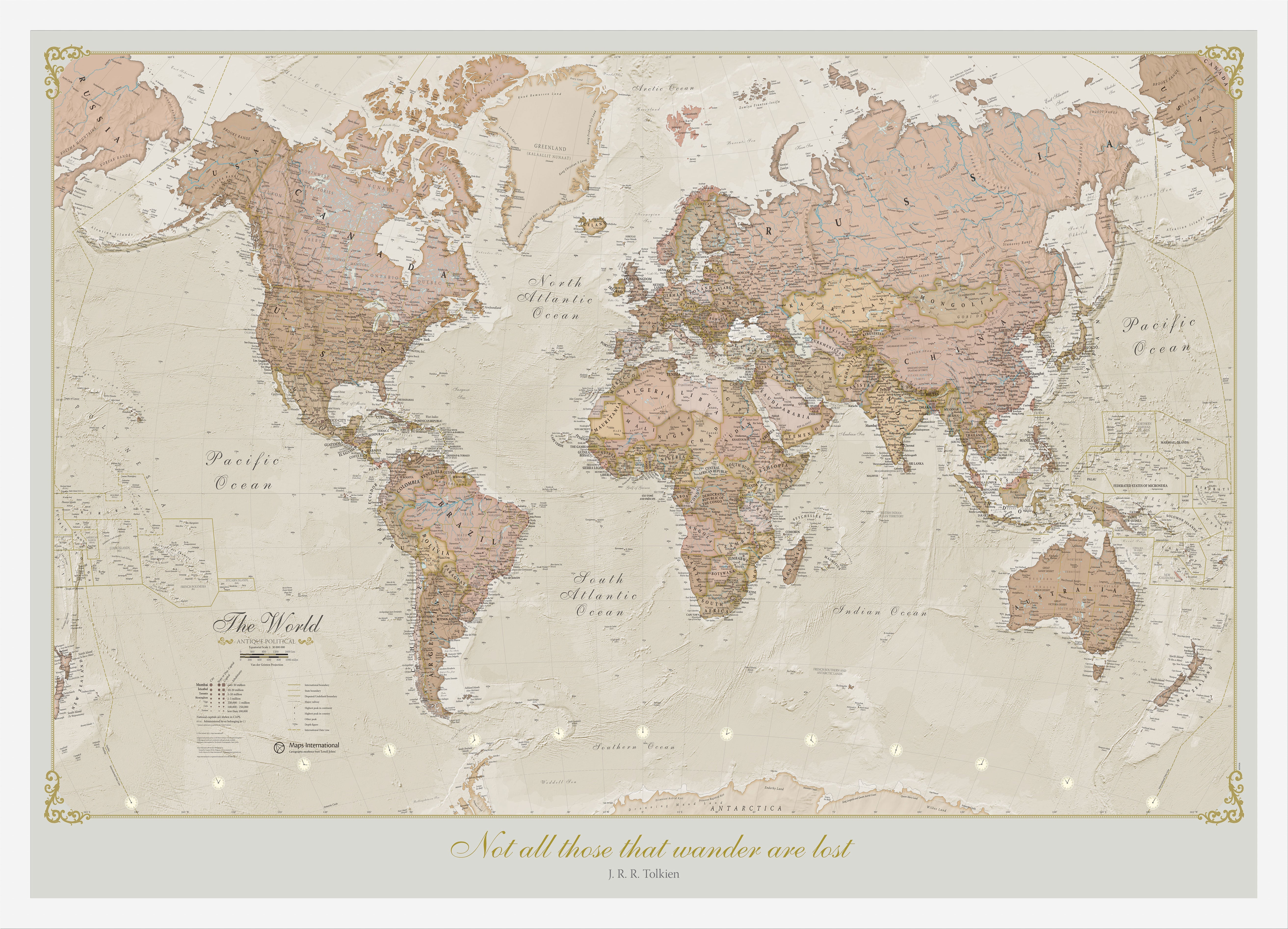 PS01164_L_WDWHI - Personalised Antique World Map