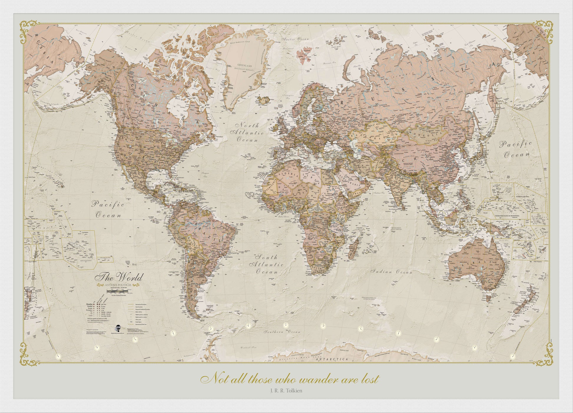 PS01164_S_WDWHI - Personalised Antique World Map