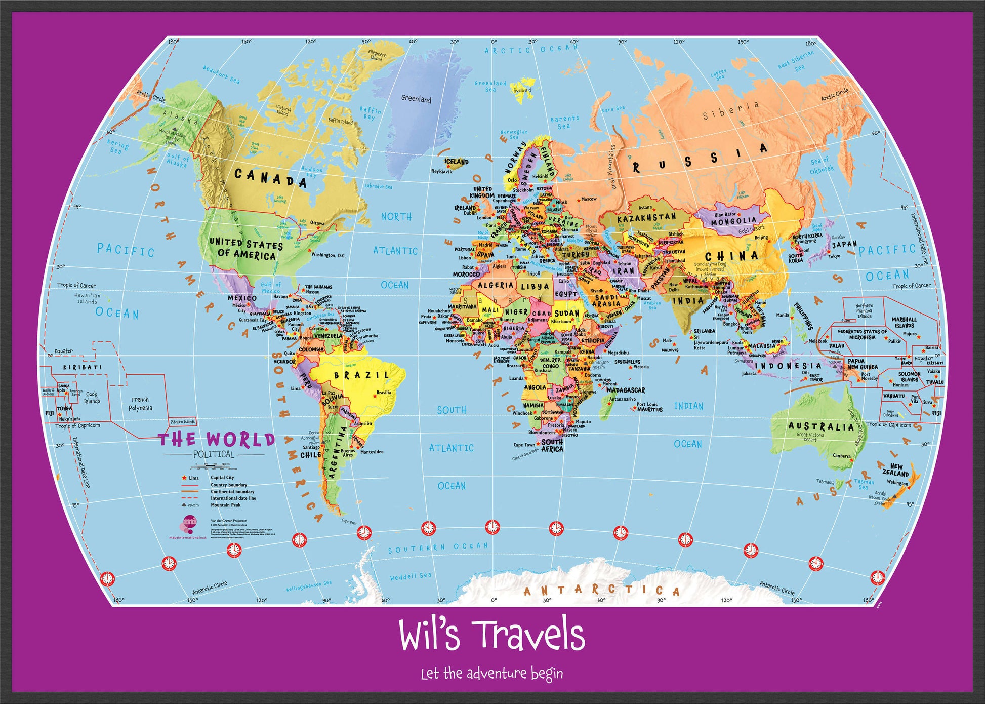 PS01426_L_WDBLA - Personalised Child's World Map