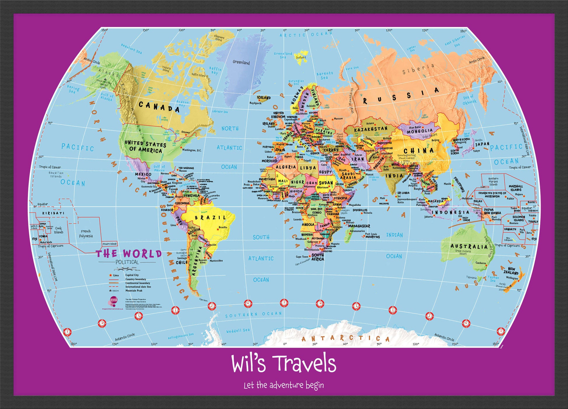 PS01426_S_BWBLA - Personalised Child's World Map