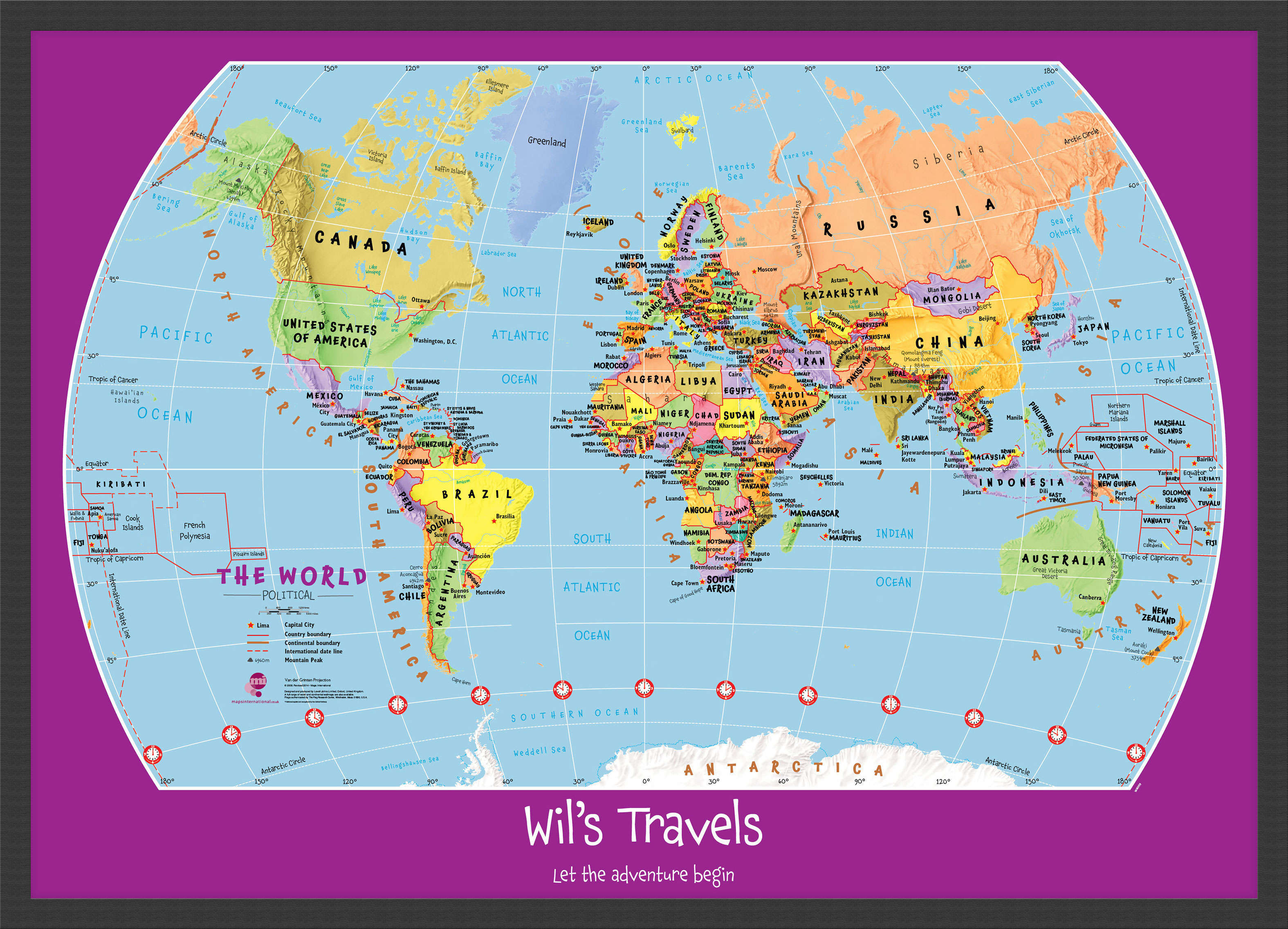 PS01426_S_BWBLA - Personalised Child's World Map