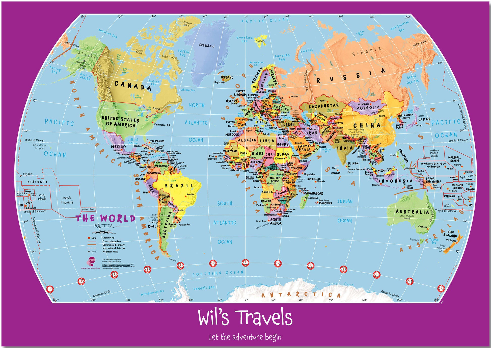 PS01426_S_PNBRD - Personalised Child's World Map