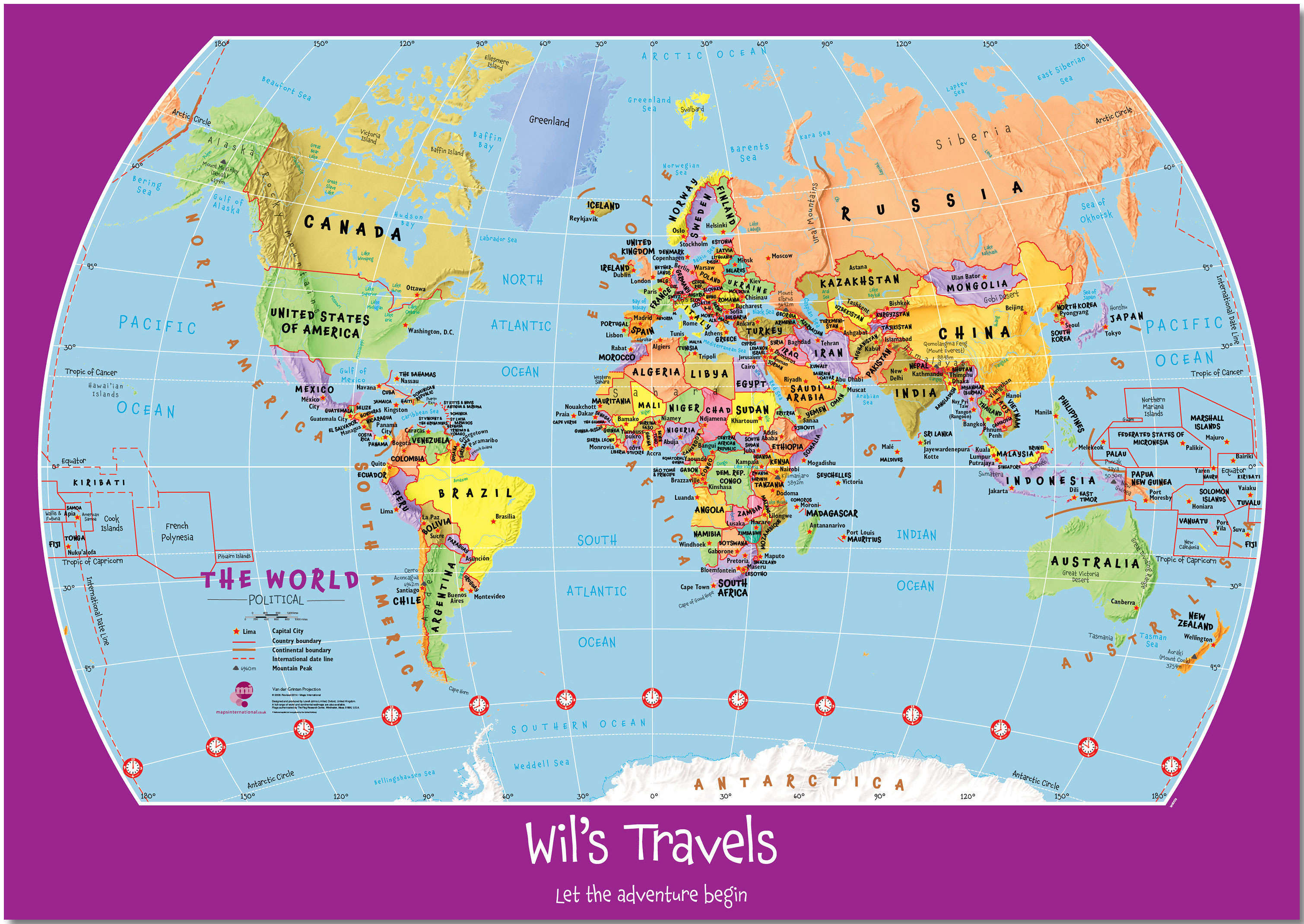 PS01426_M_PNBRD - Personalised Child's World Map