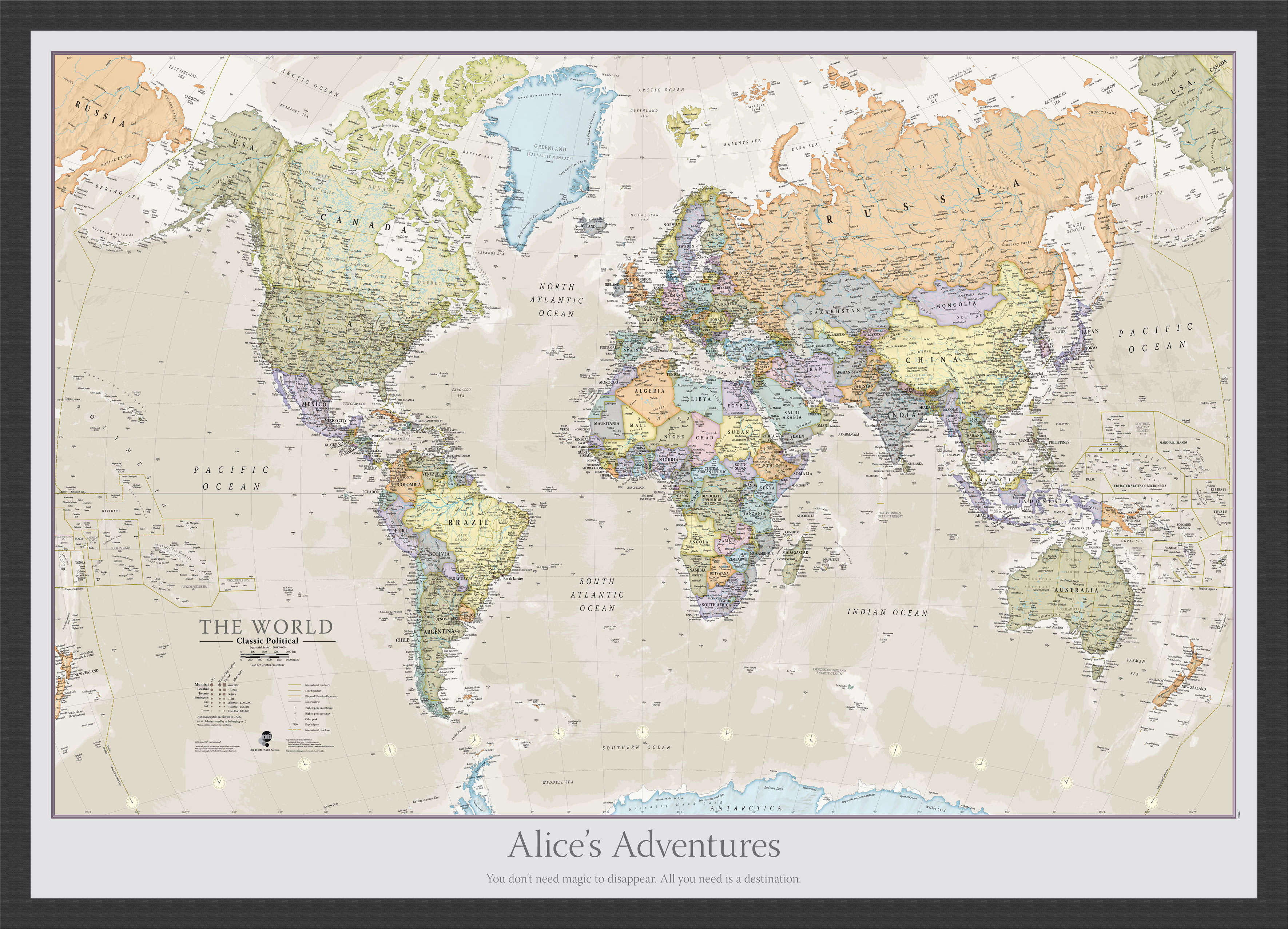 PS01192_S_WDBLA - Personalised Classic World Map