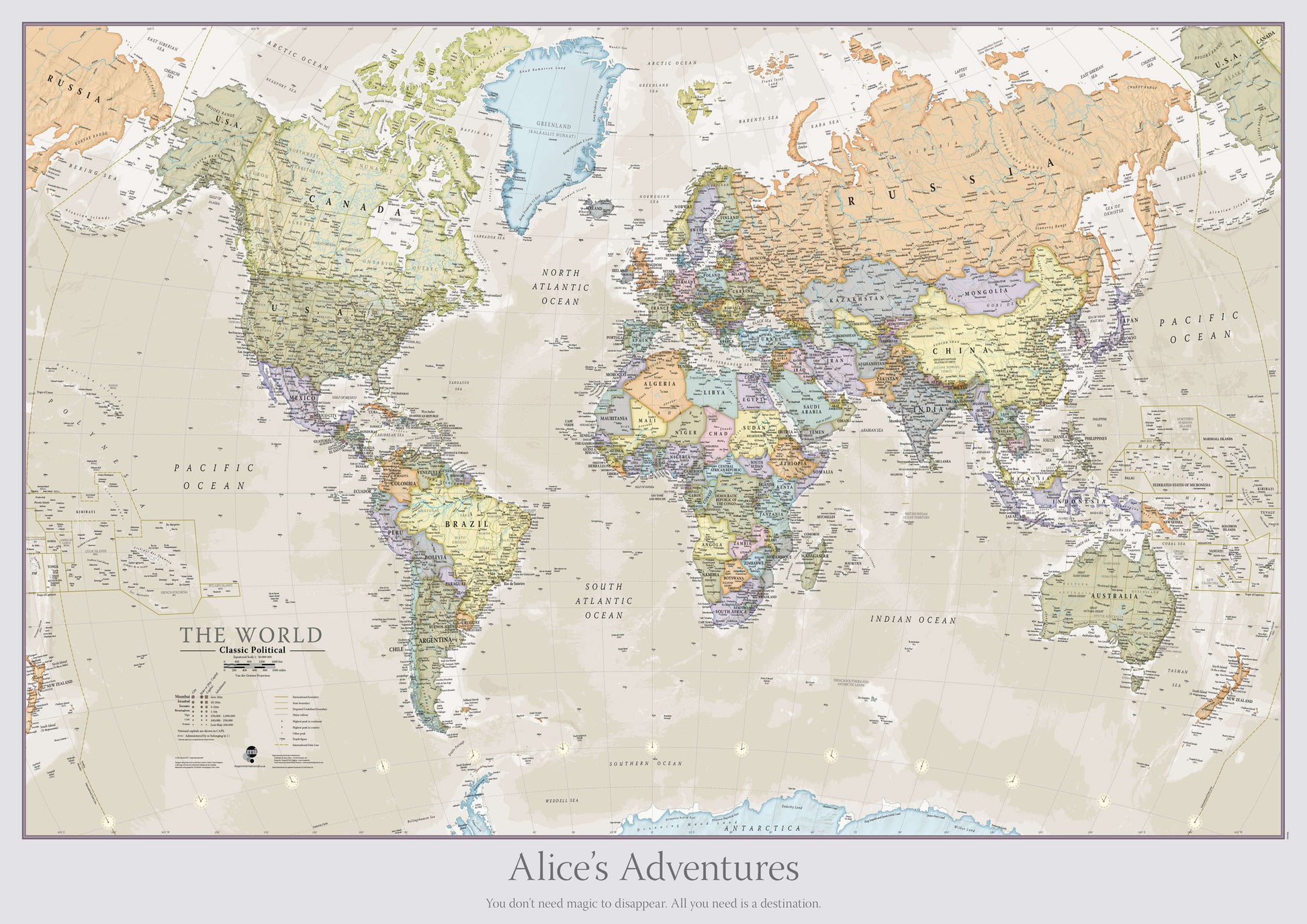 PS01192_M_PAPER - Personalised Classic World Map