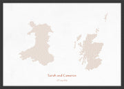 PS01602_S_WDBLA - Personalised Country Name Text Map Print - Burnt Orange