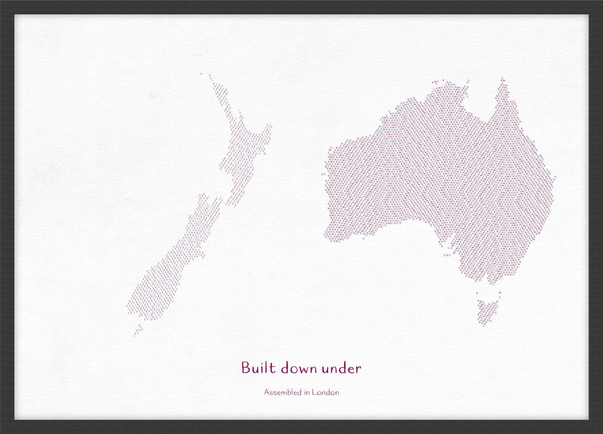 PS01604_S_WDBLA - Personalised Country Name Text Map Print - Plum