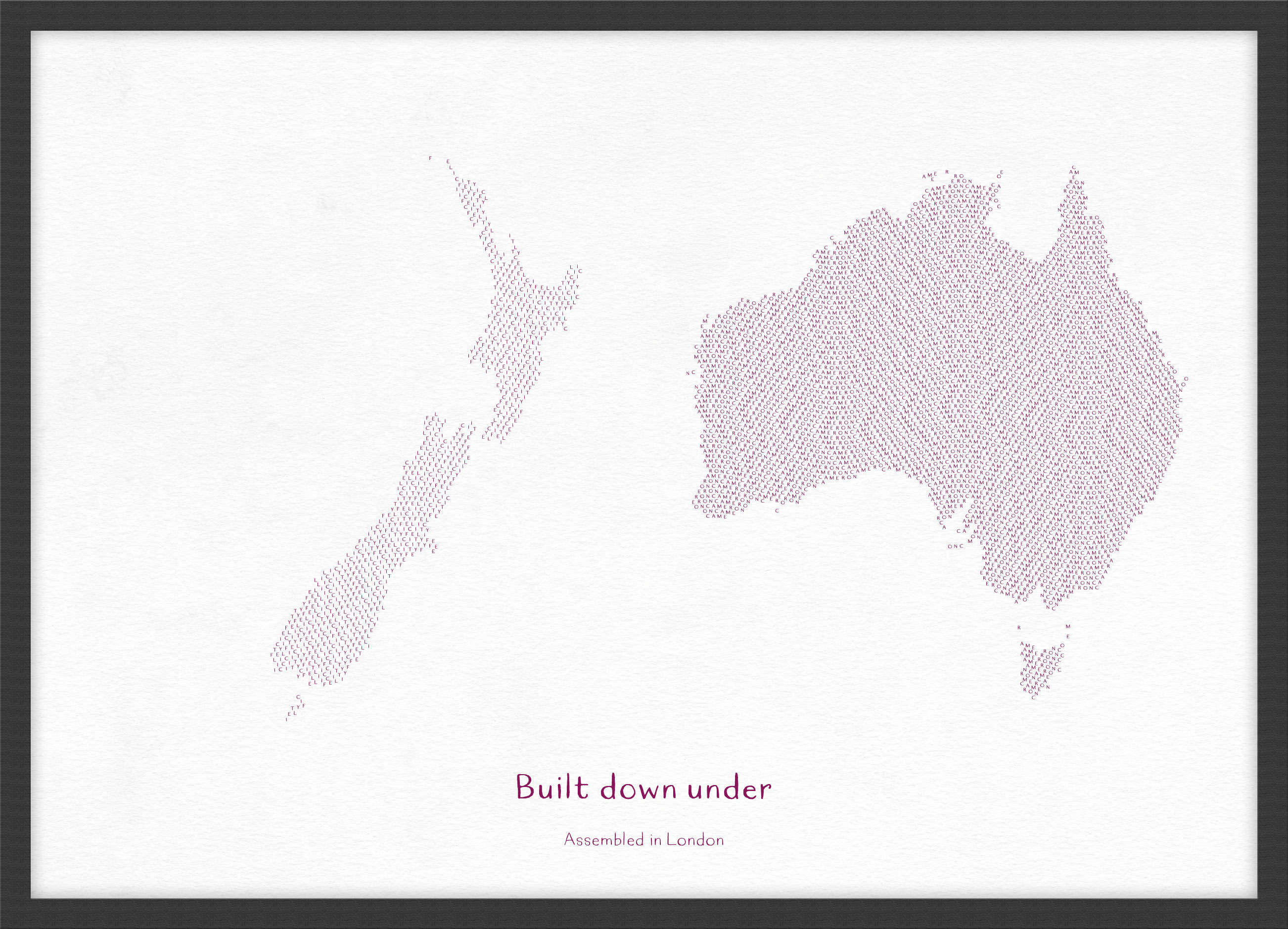 PS01604_S_WDBLA - Personalised Country Name Text Map Print - Plum