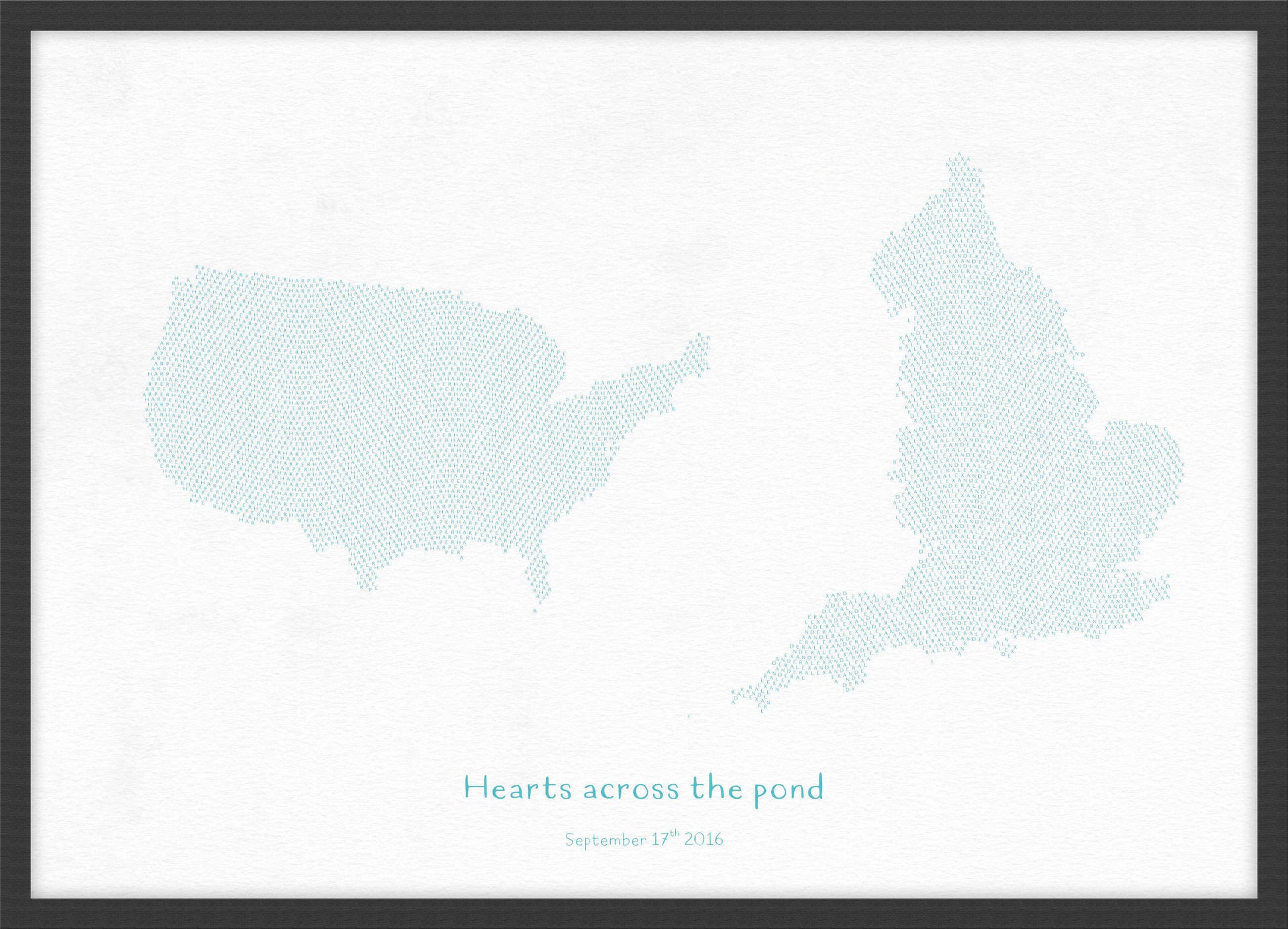 PS01605_3_WDBLA - Personalised Country Name Text Map Print - Turquoise