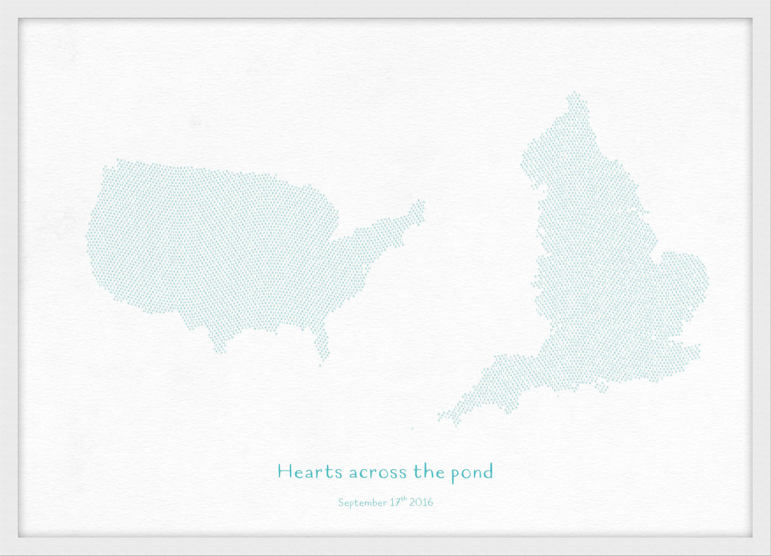 PS01605_S_WDWHI - Personalised Country Name Text Map Print - Turquoise