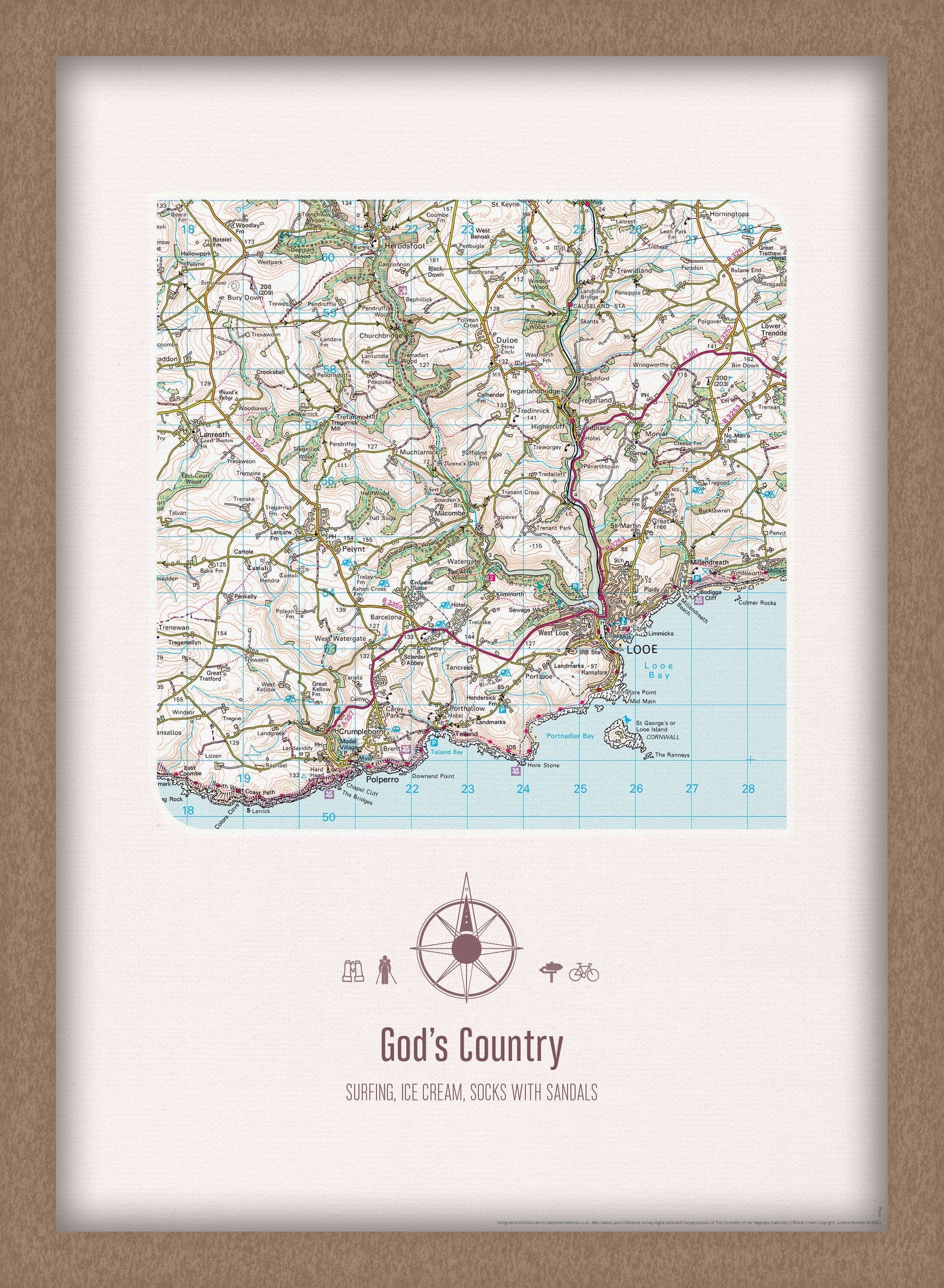 PS01598_3_WDOAK - Personalised Postcode Map Print