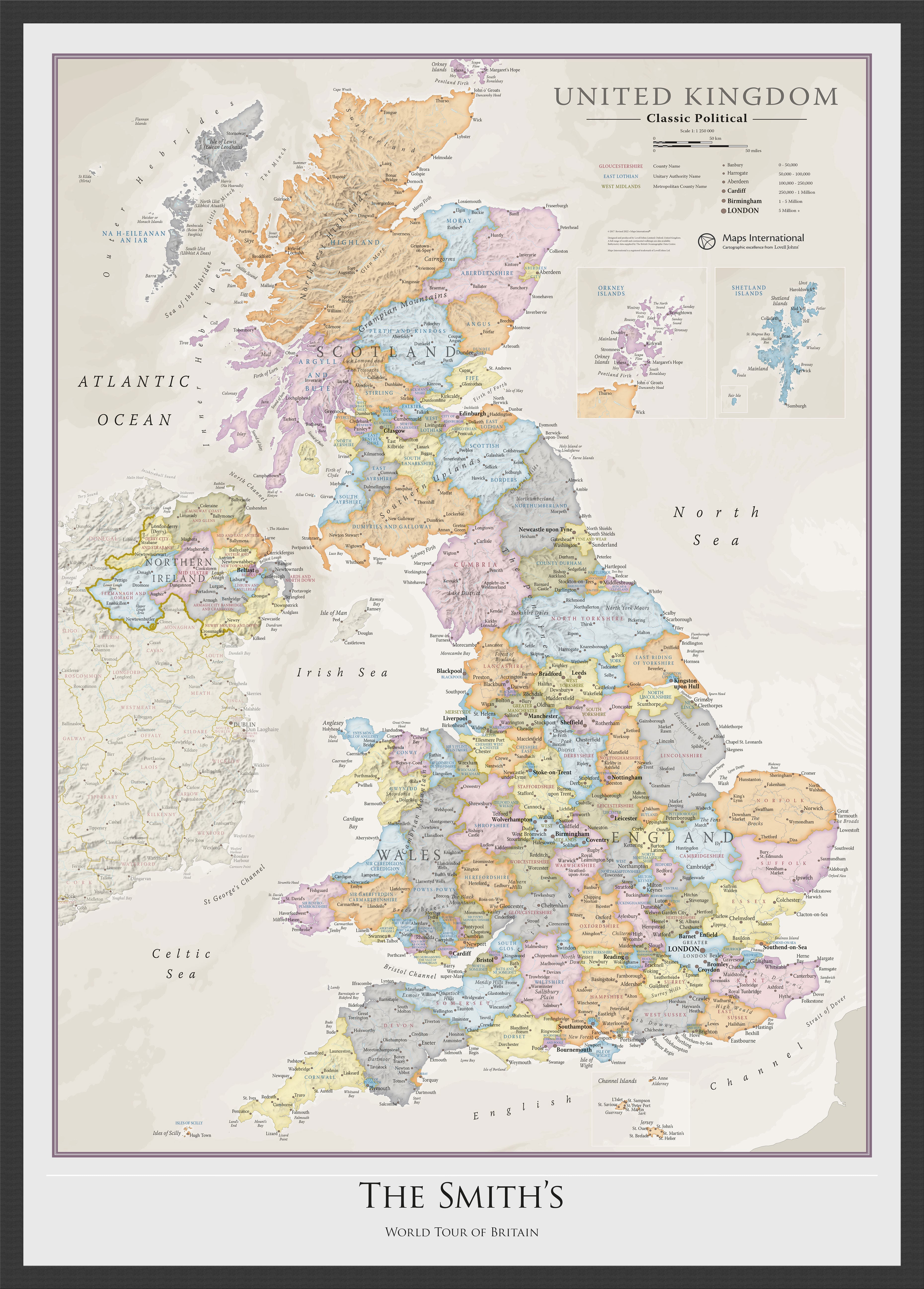 PS01636_L_WDBLA - Personalised UK Classic Wall Map