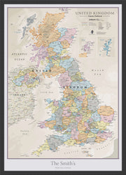 PS01636_M_BWBLA - Personalised UK Classic Wall Map