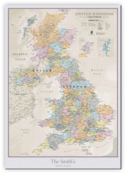 PS01636_H_CANVA - Personalised UK Classic Wall Map
