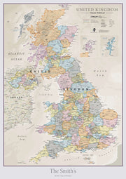 PS01636_L_PAPER - Personalised UK Classic Wall Map