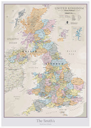 PS01636_L_WDWHI - Personalised UK Classic Wall Map