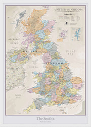 PS01636_M_WDWHI - Personalised UK Classic Wall Map