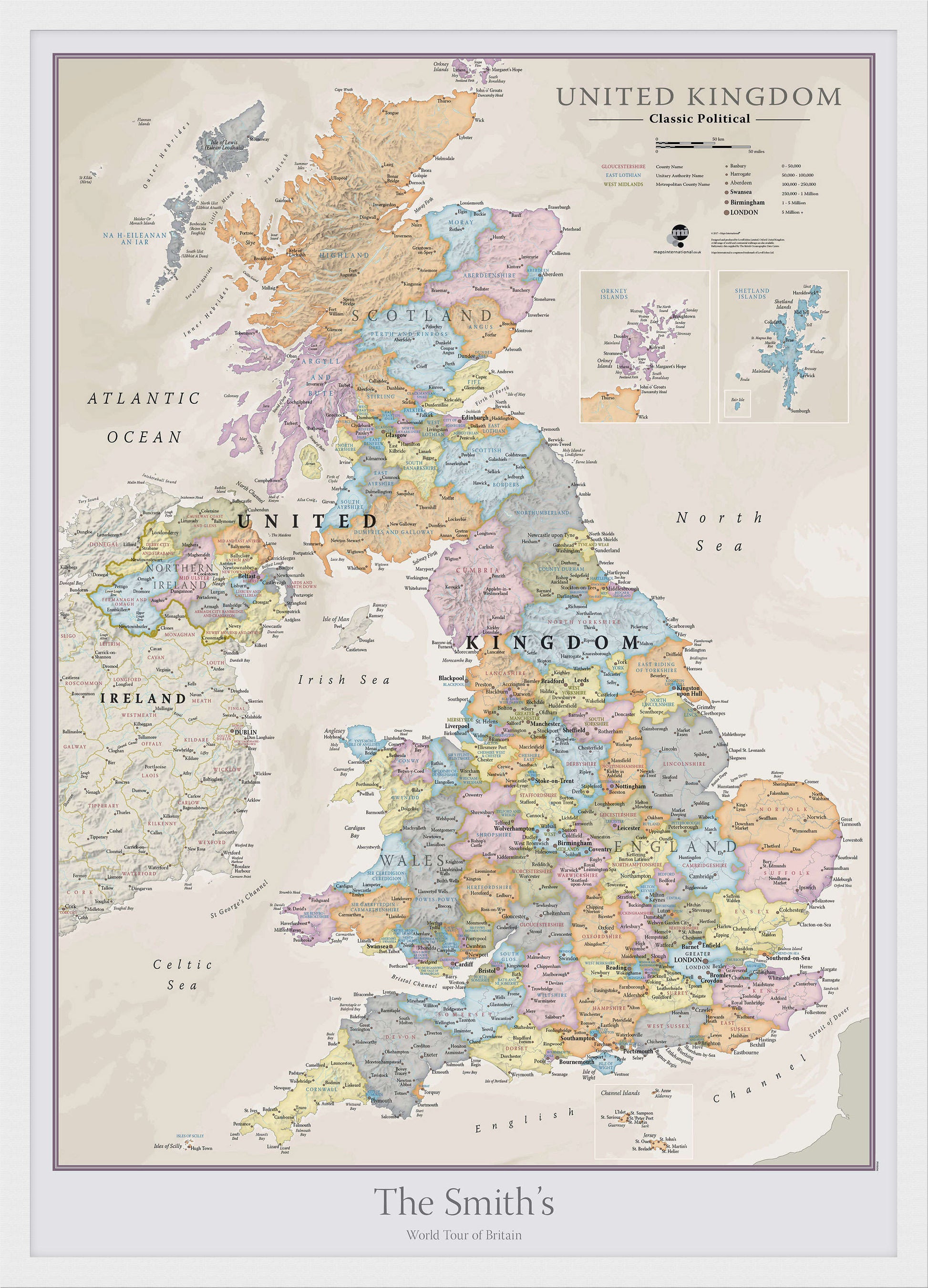 PS01636_M_WDWHI - Personalised UK Classic Wall Map