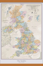 PS01636_M_LWDHB - Personalised UK Classic Wall Map