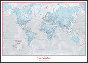 PS01226_L_WDBLA - Personalised World Is Art - Wall Map Aqua