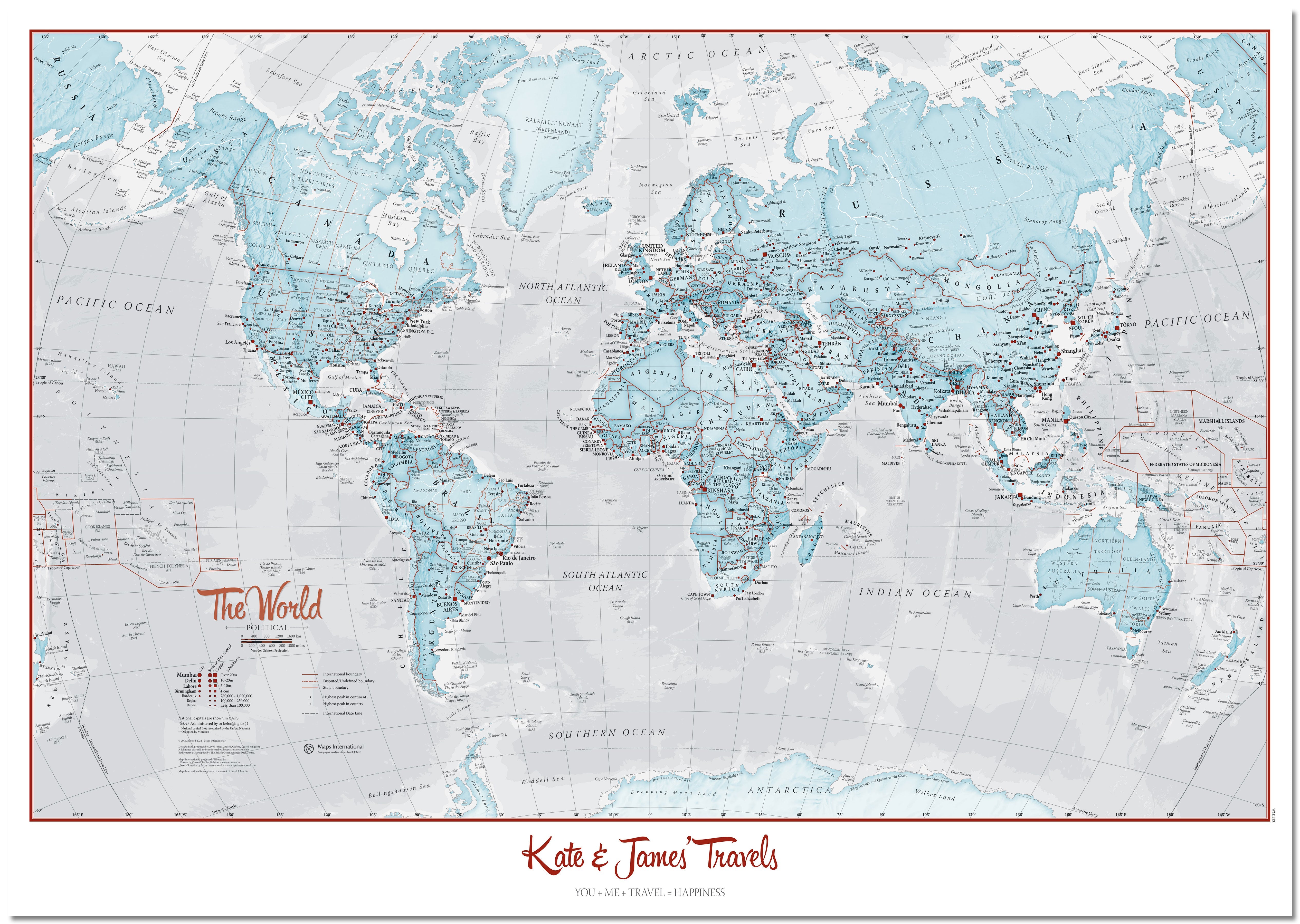 PS01226_L_LMBRD - Personalised World Is Art - Wall Map Aqua