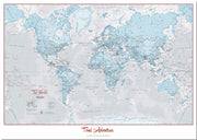 PS01226_S_PNBRD - Personalised World Is Art - Wall Map Aqua