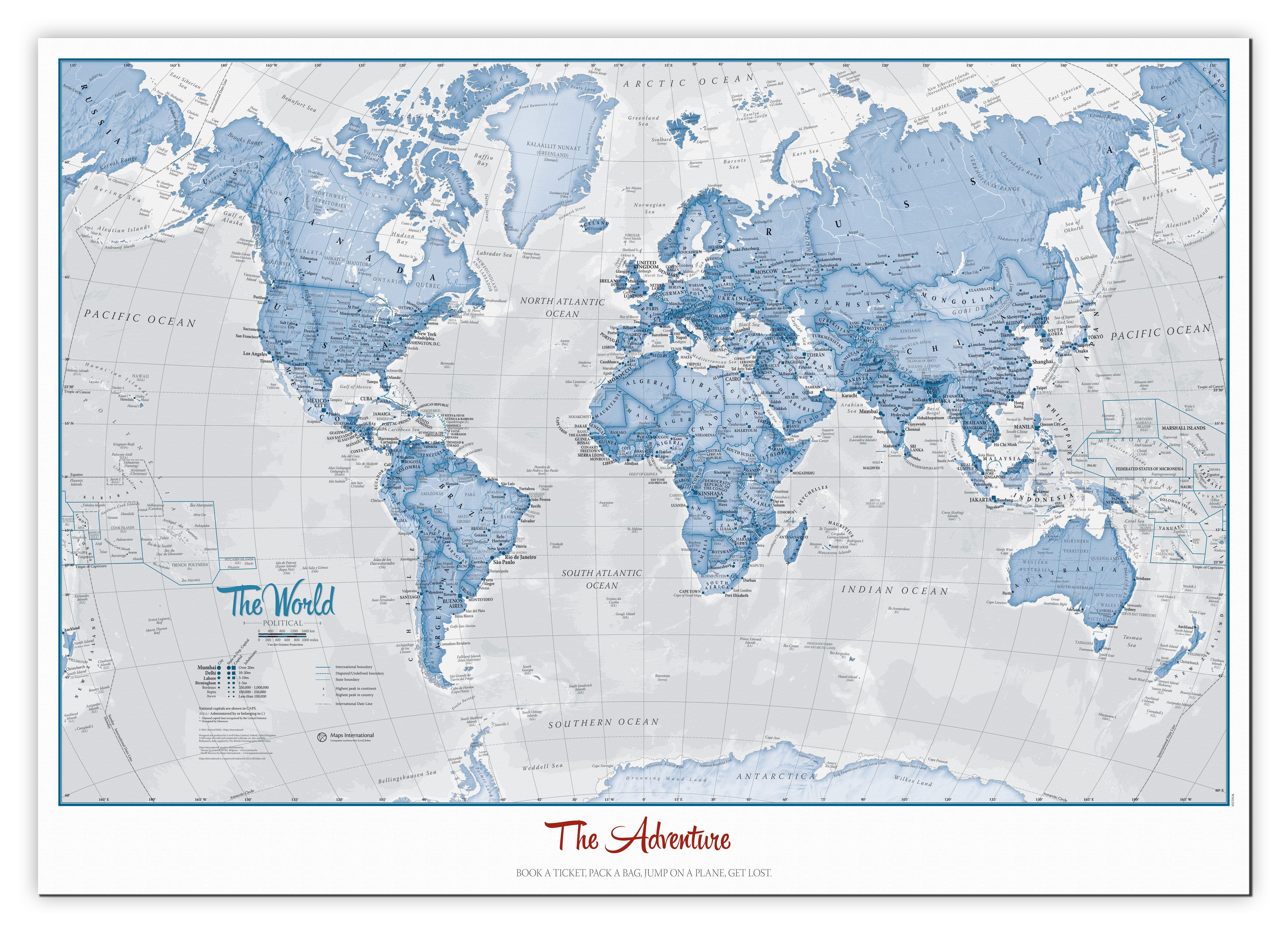 PS00272_H_CANVA - Personalised World Is Art - Wall Map Blue