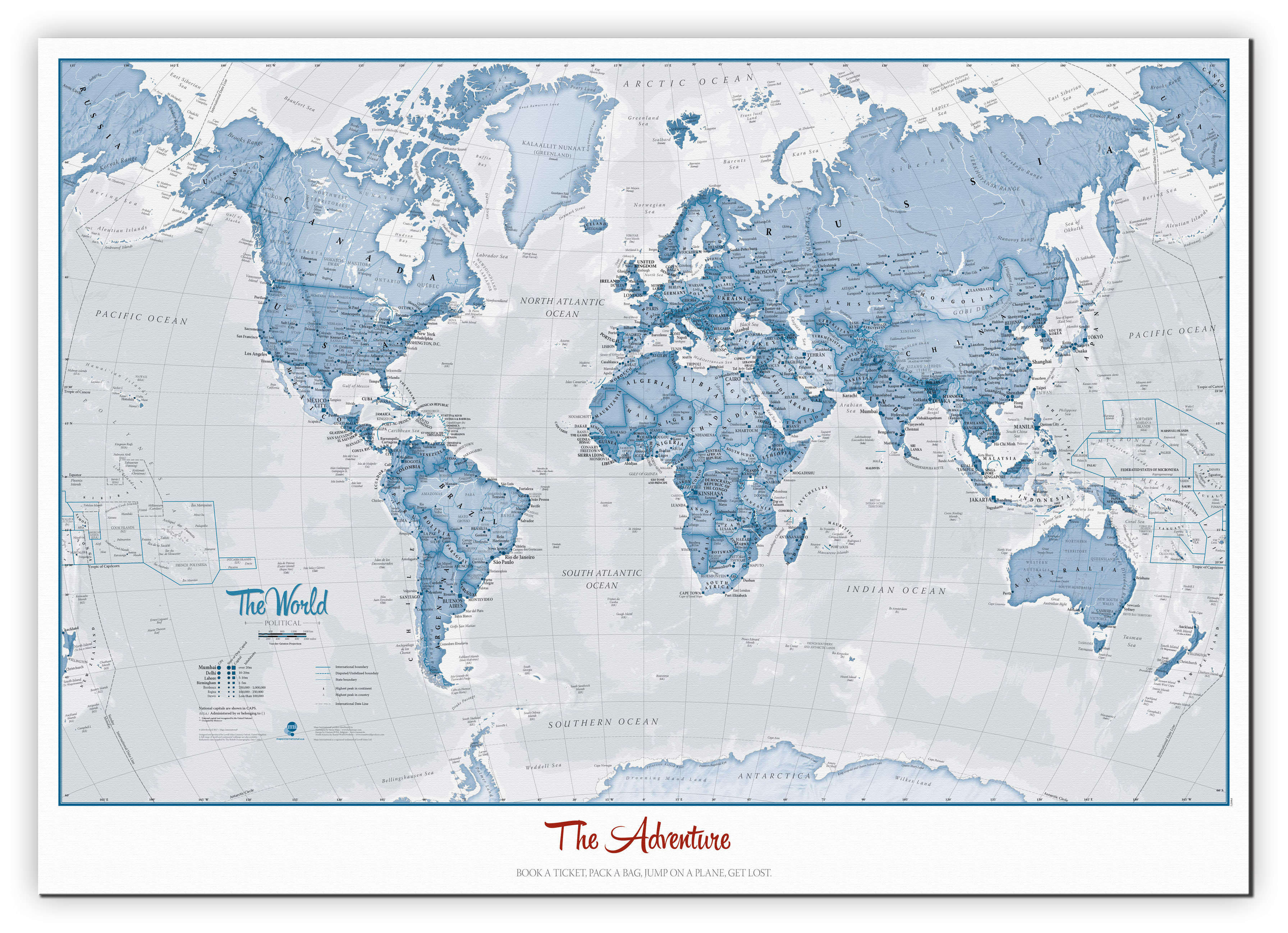 PS00272_S_CANVA - Personalised World Is Art - Wall Map Blue