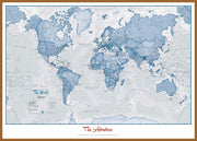 PS00272_L_LBWTE - Personalised World Is Art - Wall Map Blue