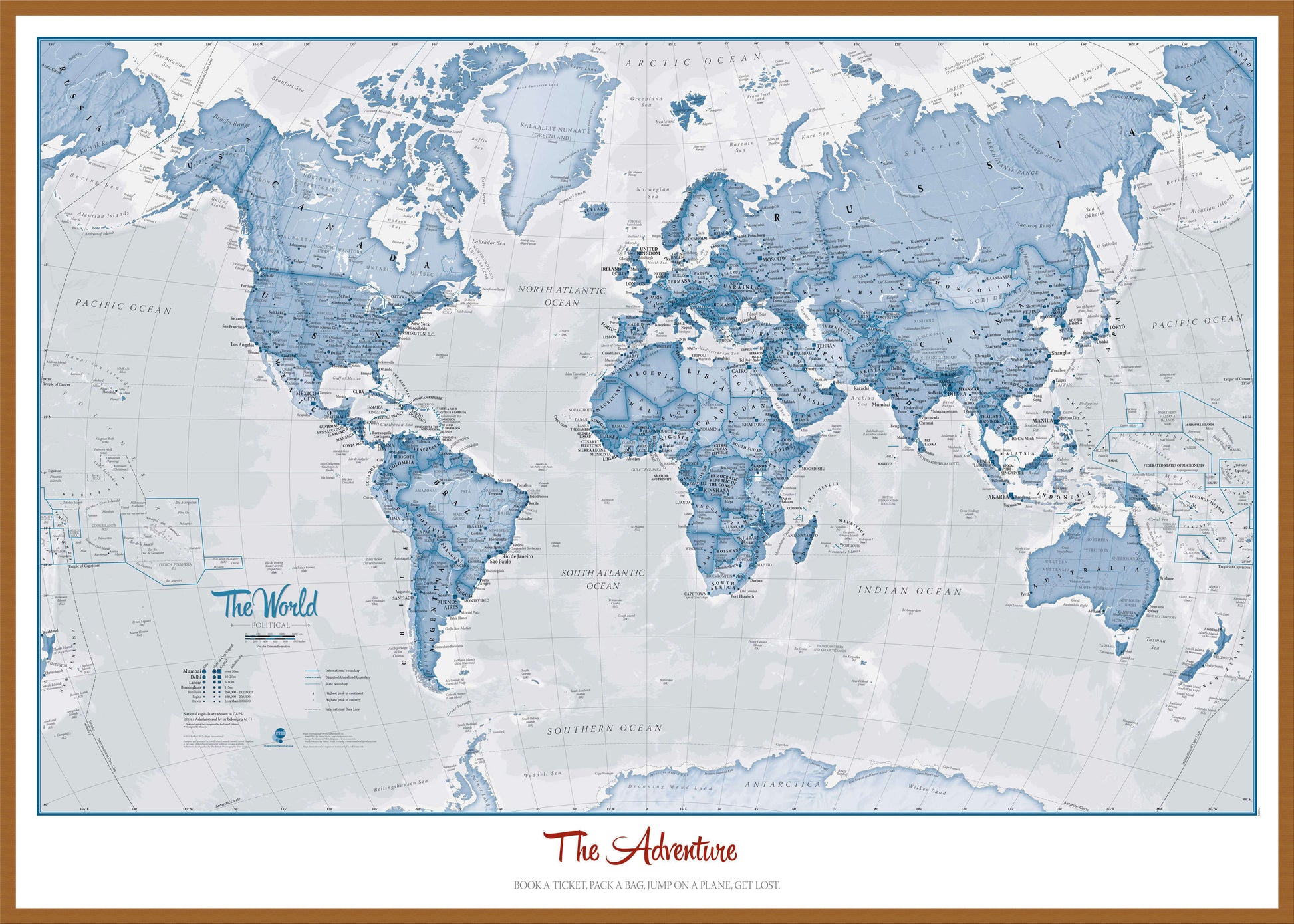 PS00272_L_LBWTE - Personalised World Is Art - Wall Map Blue