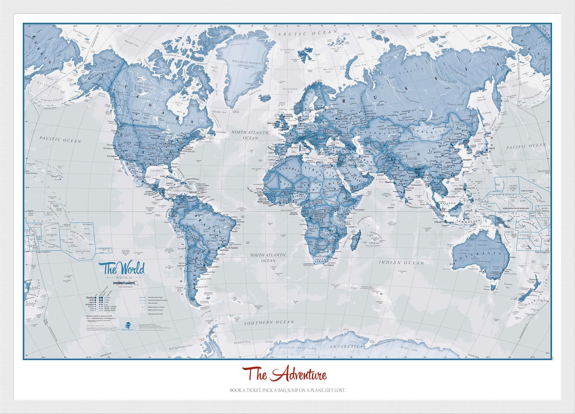 PS00272_S_WDWHI - Personalised World Is Art - Wall Map Blue