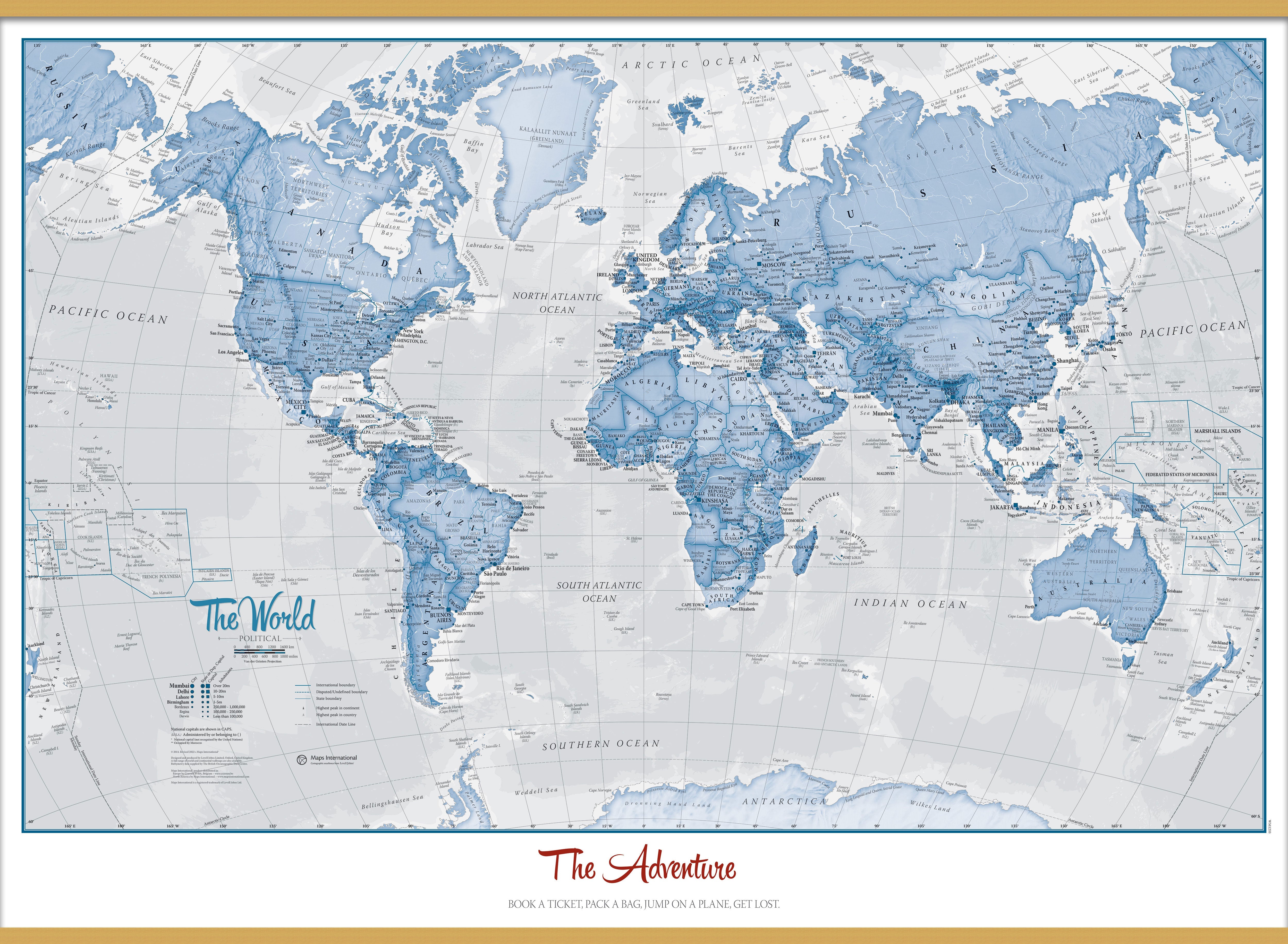 PS00272_L_LWDHB - Personalised World Is Art - Wall Map Blue