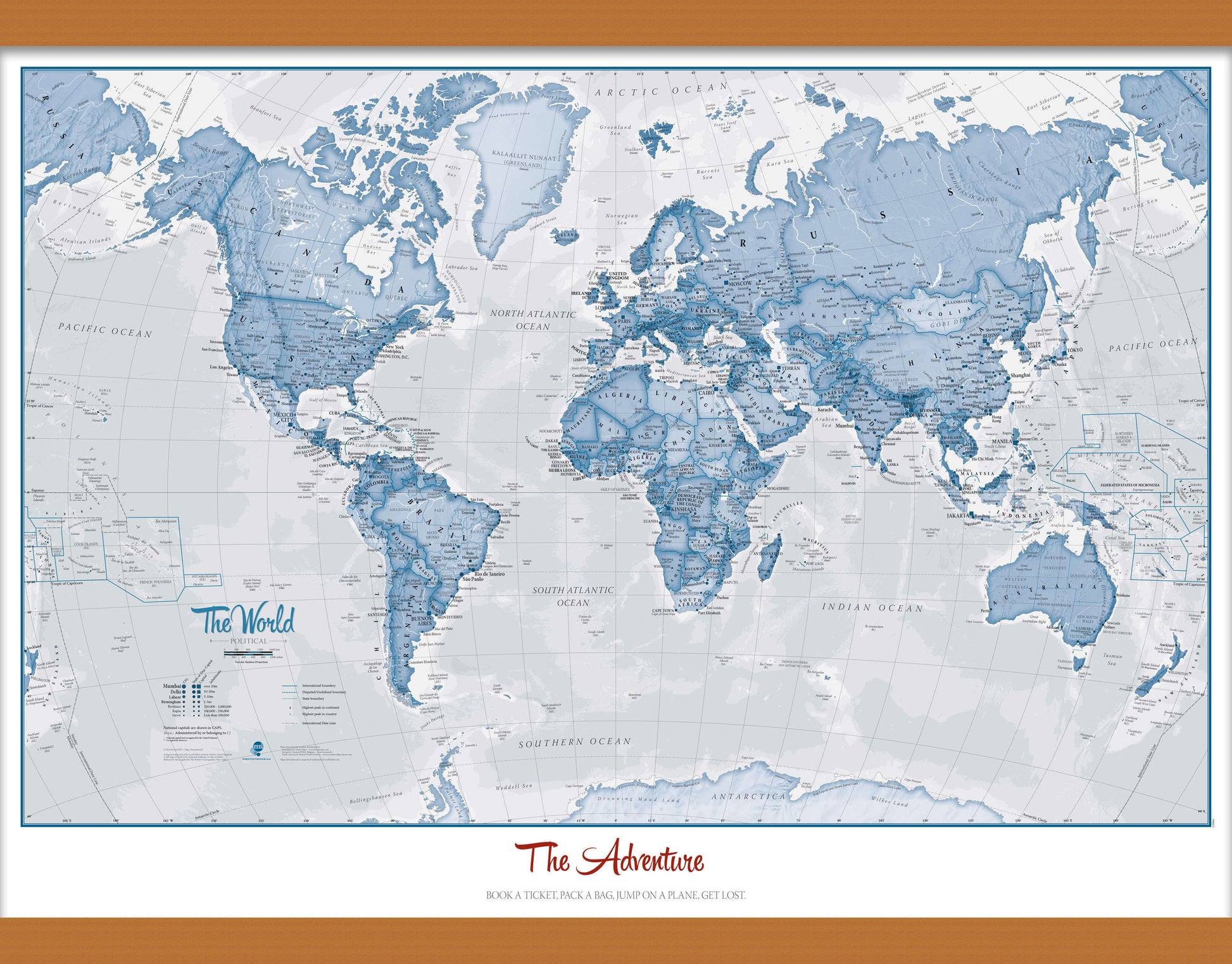 PS00272_S_LWDHB - Personalised World Is Art - Wall Map Blue