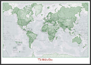 PS00274_L_WDBLA - Personalised World Is Art - Wall Map Green