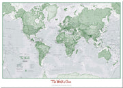 PS00274_L_LMBRD - Personalised World Is Art - Wall Map Green