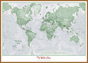 PS00274_L_WDTEA - Personalised World Is Art - Wall Map Green