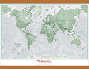 PS00274_S_LWDHB - Personalised World Is Art - Wall Map Green