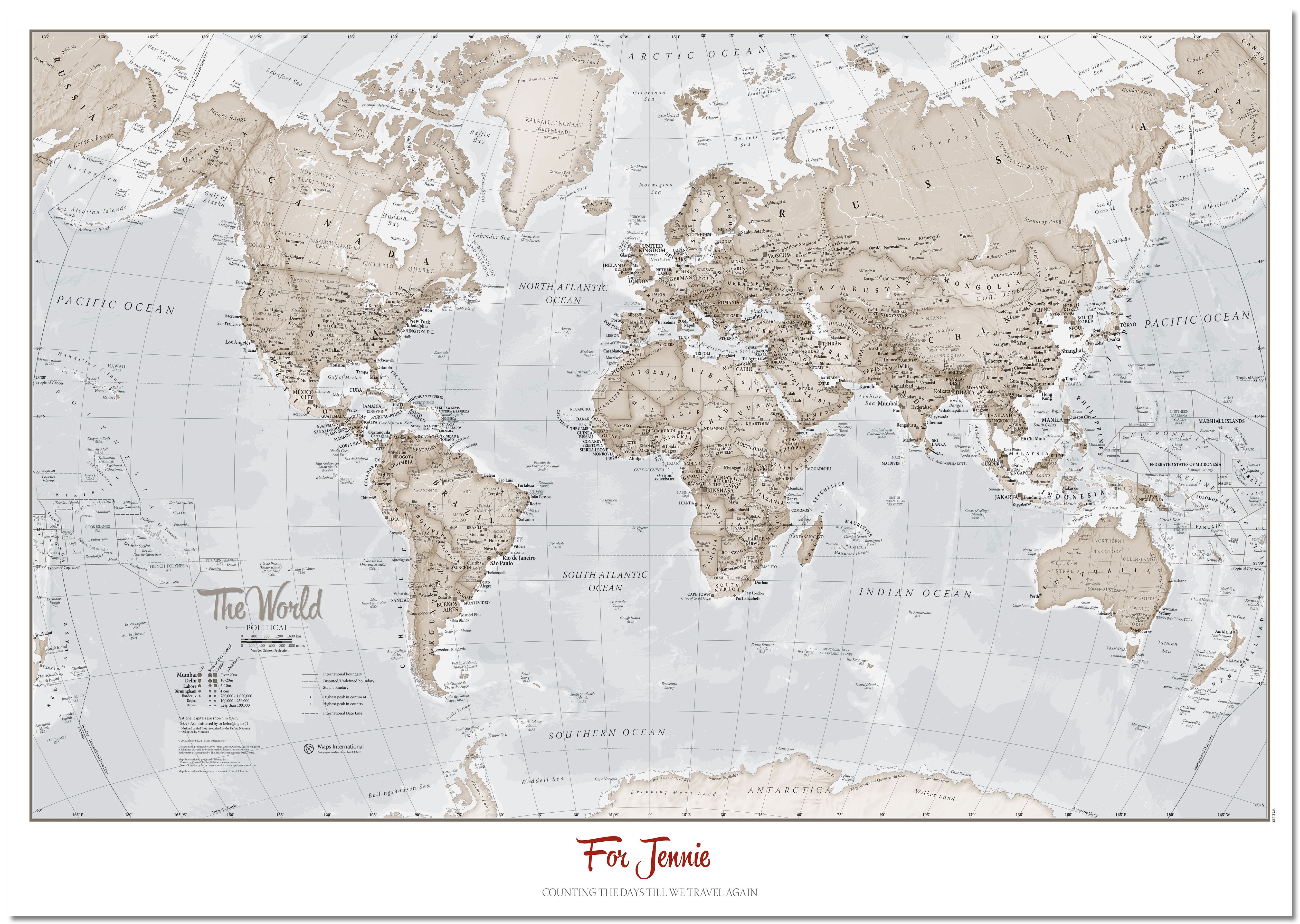 PS00275_L_LMBRD - Personalised World Is Art - Wall Map Neutral
