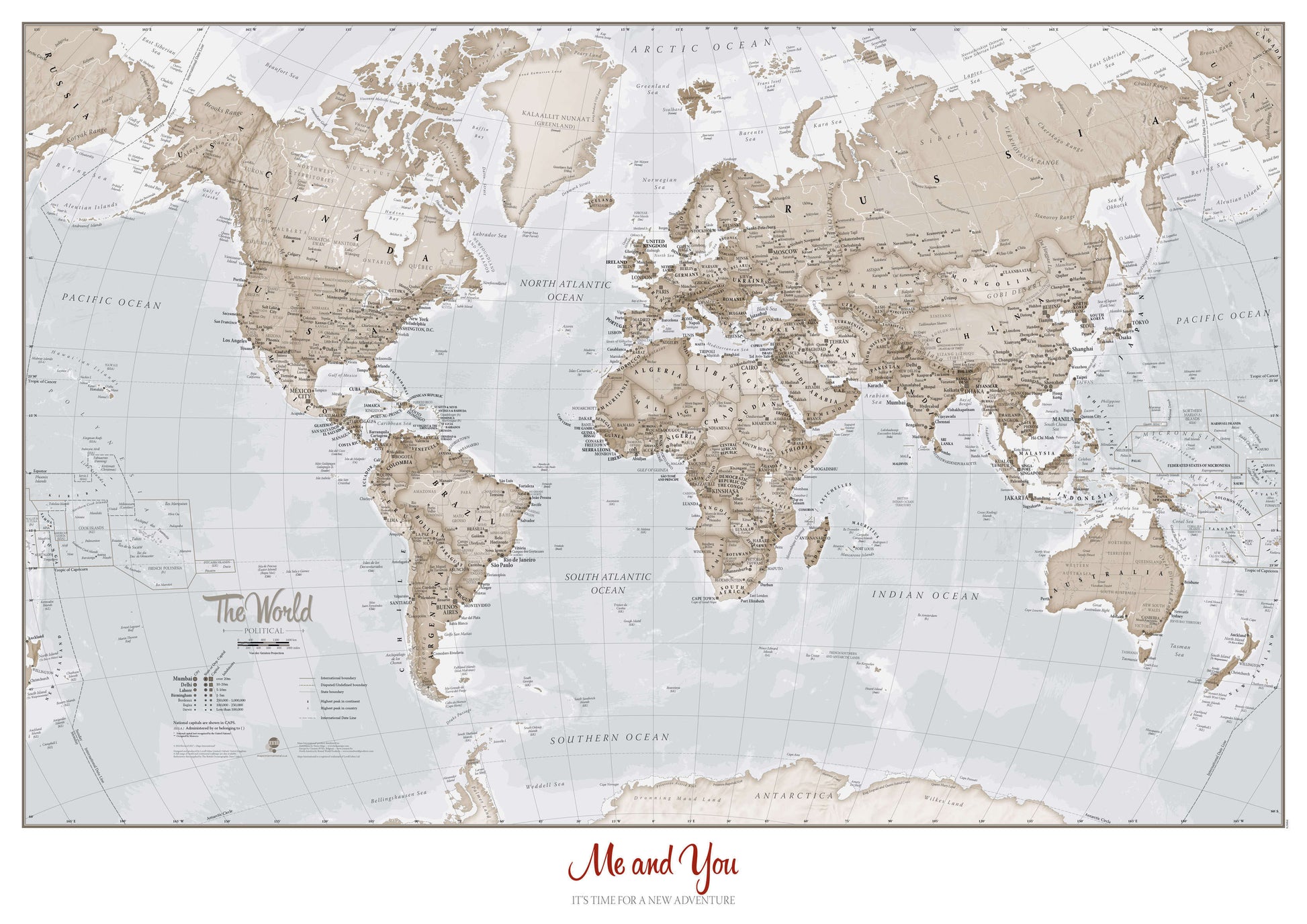 PS00275_S_LAMIN - Personalised World Is Art - Wall Map Neutral