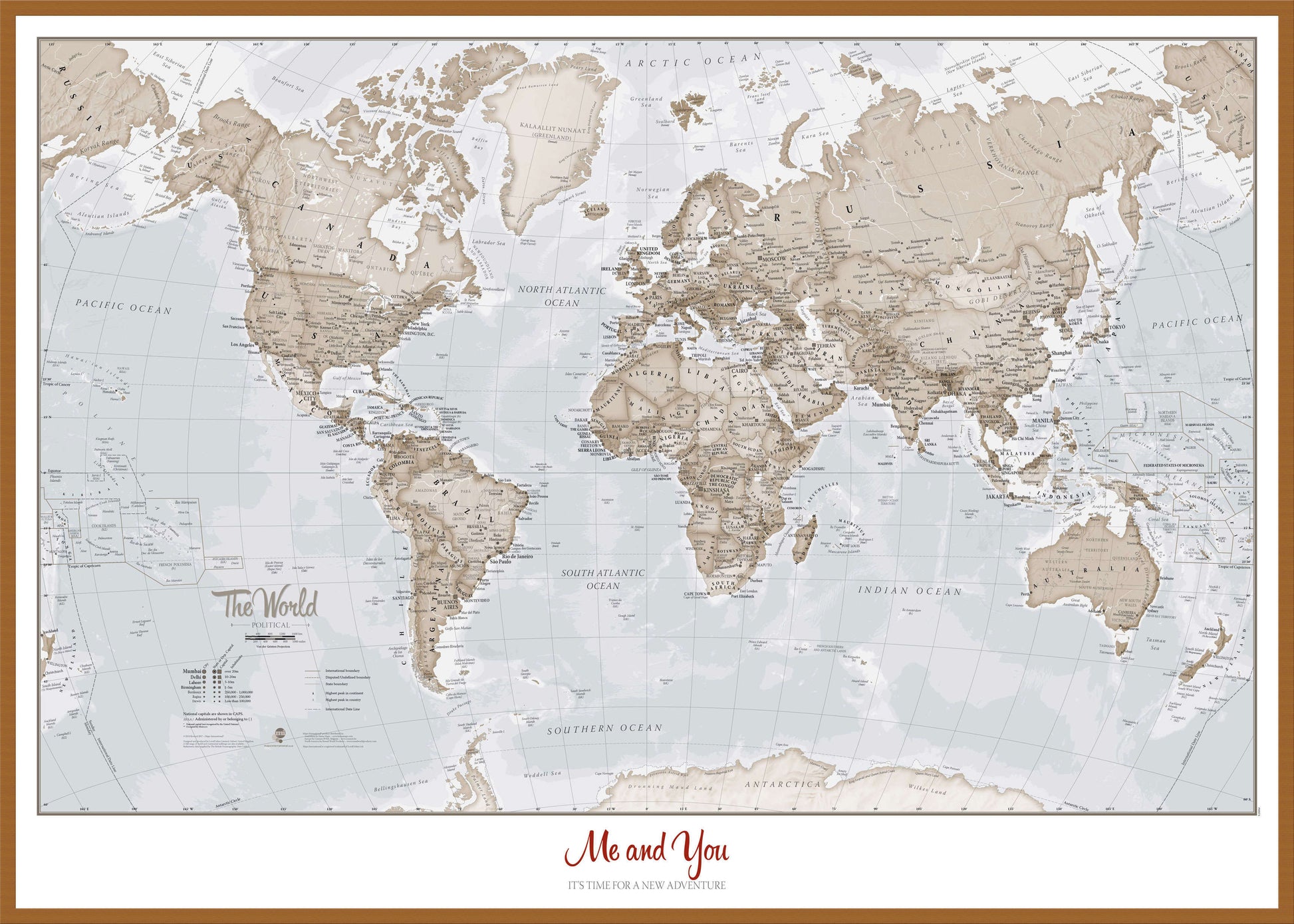 PS00275_L_LBWTE - Personalised World Is Art - Wall Map Neutral