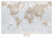 PS00275_L_LBWWH - Personalised World Is Art - Wall Map Neutral
