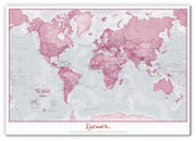 PS00273_S_CANVA - Personalised World Is Art - Wall Map Pink