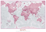 PS00273_M_LAMIN - Personalised World Is Art - Wall Map Pink