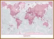 PS00273_L_LBWTE - Personalised World Is Art - Wall Map Pink
