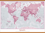 PS00273_H_CWDHB - Personalised World Is Art - Wall Map Pink