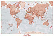 PS00271_S_PNBRD - Personalised World Is Art - Wall Map Red