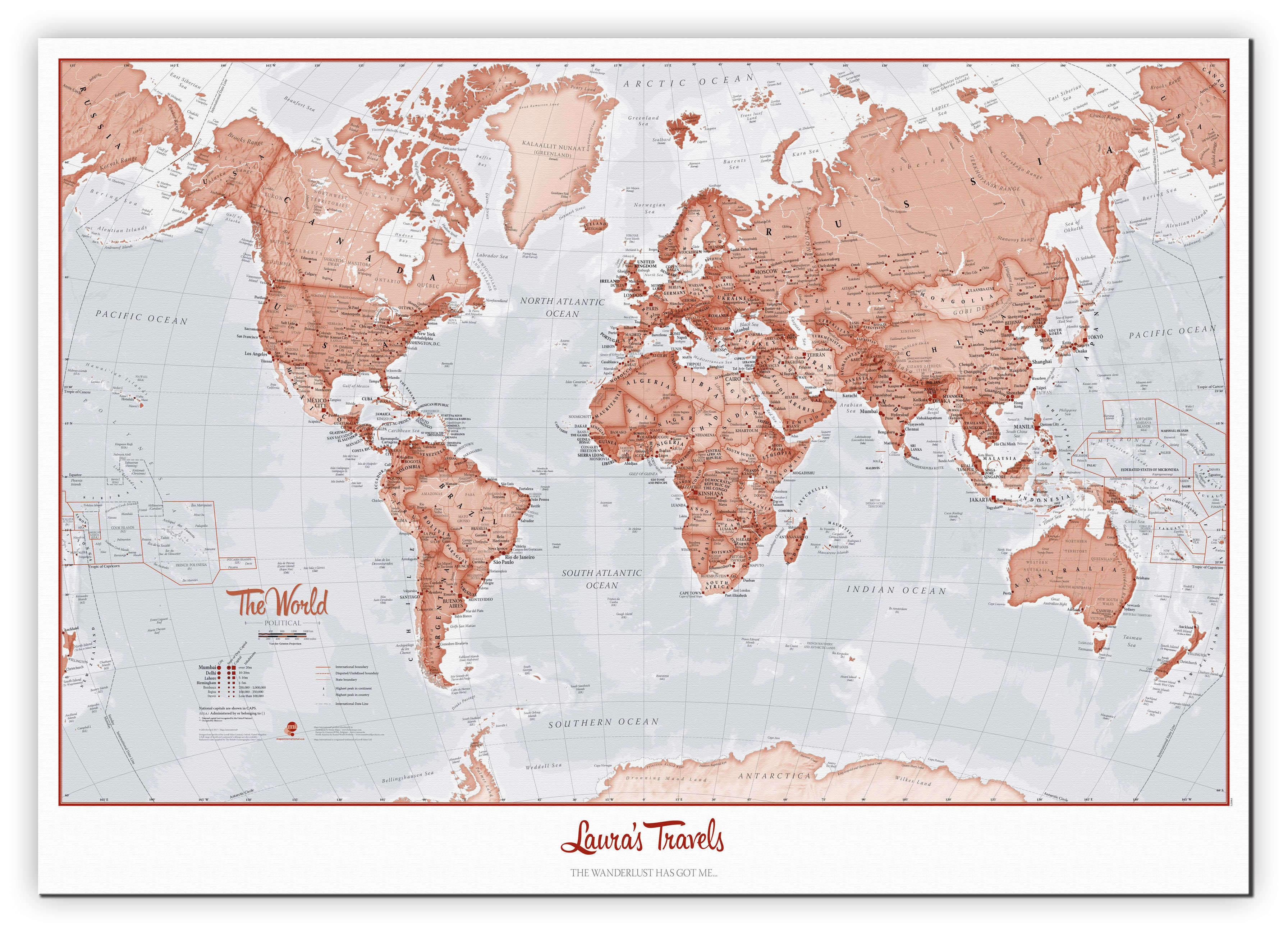 PS00271_H_CANVA - Personalised World Is Art - Wall Map Red