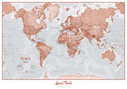 PS00271_H_LAMIN - Personalised World Is Art - Wall Map Red